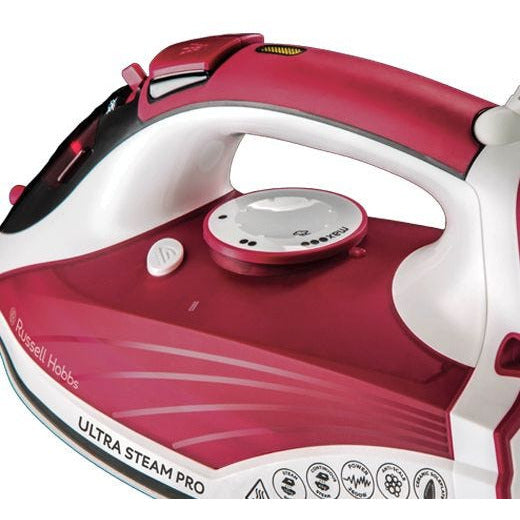 Russell Hobbs Ultra Steam Pro Iron - White &amp; Red | 23990 (7649158955196)