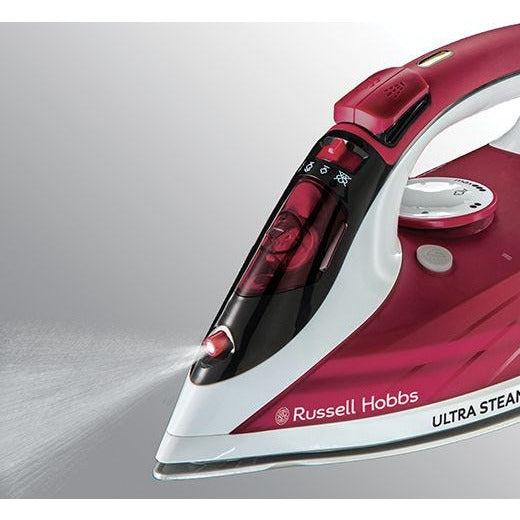 Russell Hobbs Ultra Steam Pro Iron - White &amp; Red | 23990 (7649158955196)