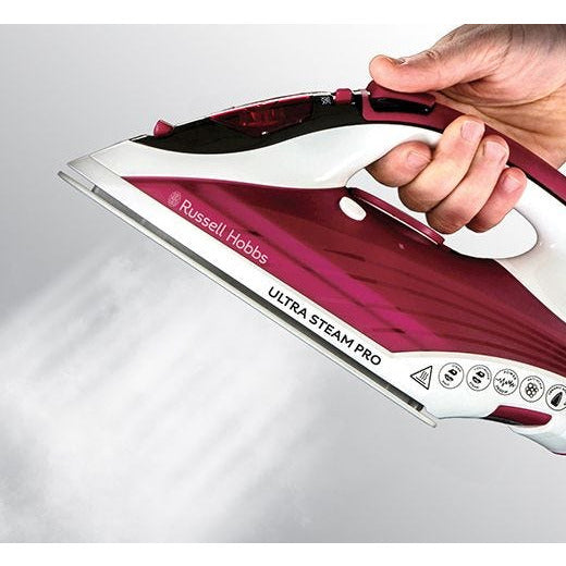 Russell Hobbs Ultra Steam Pro Iron - White &amp; Red | 23990 (7649158955196)