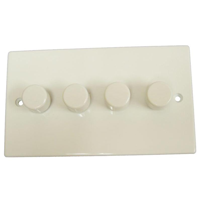 250W 4Gang 2Way Push On/Off Dimmer Switch - White | HD42 (7229142696124)