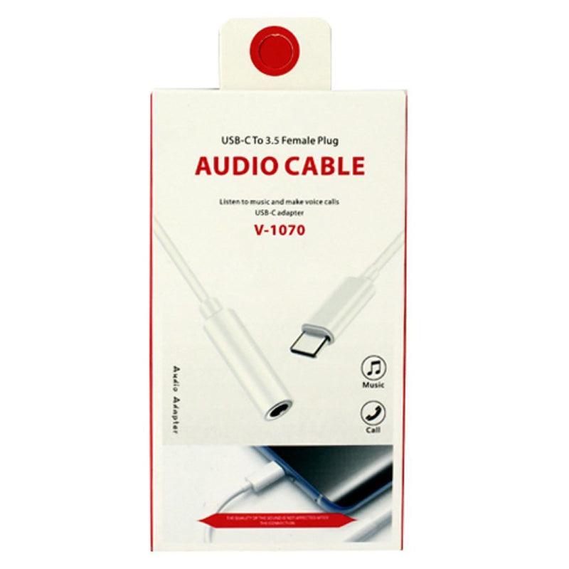 Fleming 3.5mm VD USB-C to Audio Headphone Adaptor Cable - White | 233325 (7449781502140)