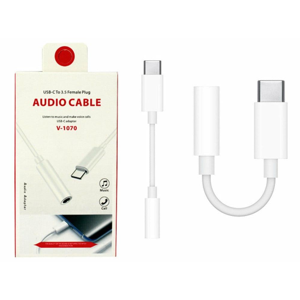 Fleming 3.5mm VD USB-C to Audio Headphone Adaptor Cable - White | 233325 (7449781502140)