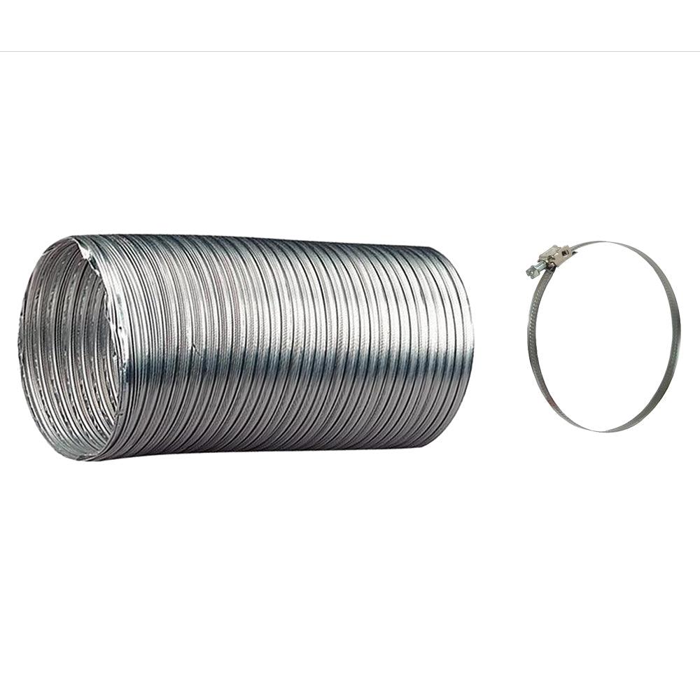 4" 1.5M Semi-Rigid Flexible Ducting with Clip - Aluminium | R1052 (7229150396604)