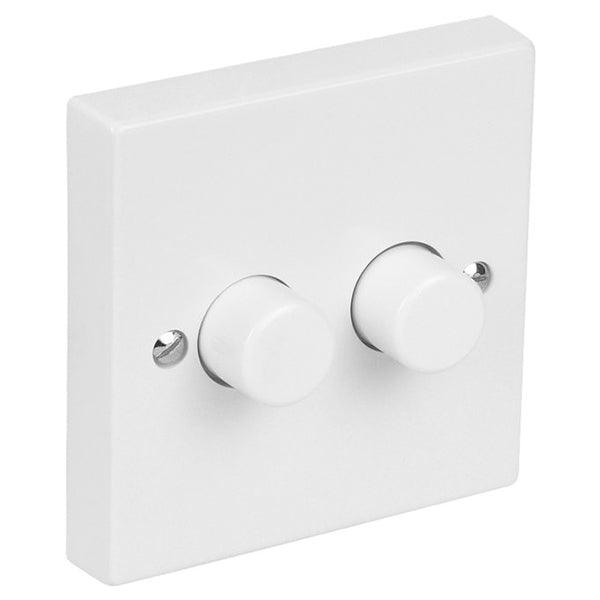 400W 2Gang 2Way Push On/Off Dimmer Switch - White | HD22 (7229142532284)