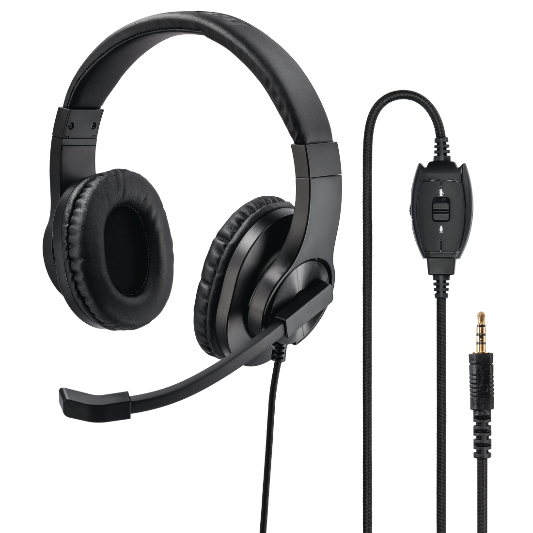 Hama HS-P350 Over-Ear PC Office Stereo Headset - Black | 419705 from Hama - DID Electrical