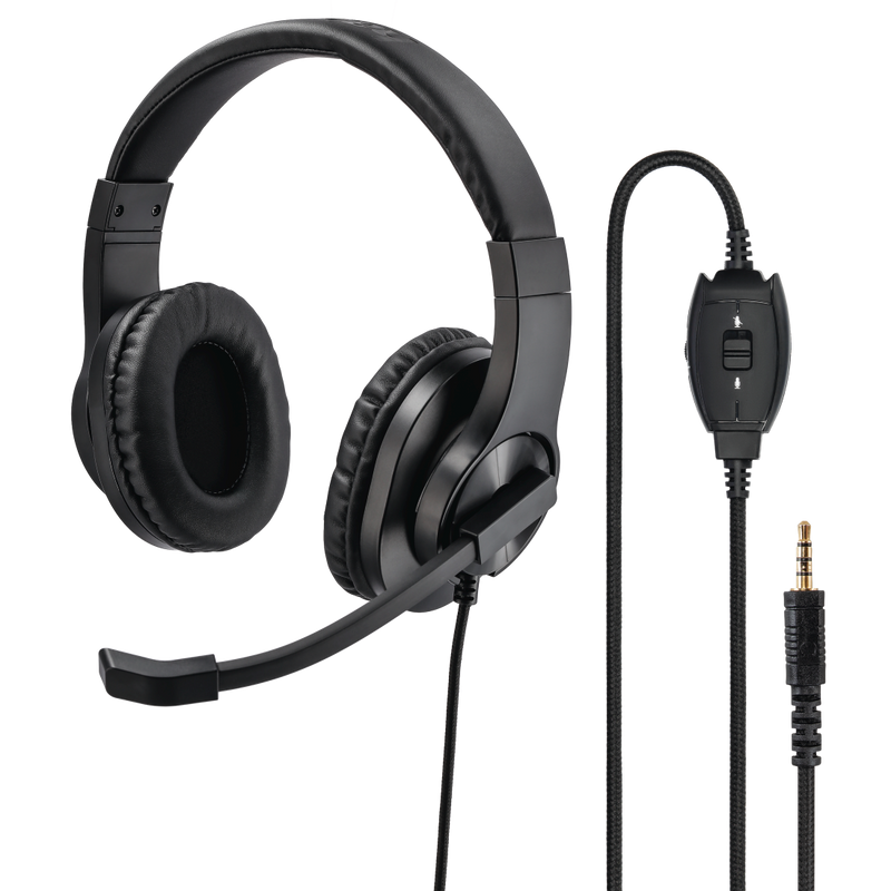 Hama HS-P350 Over-Ear PC Office Stereo Headset - Black | 419705 from Hama - DID Electrical