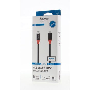 Hama 0.8M USB-C 4 Gen 3 USB Cable - Red &amp; Black | 458483 from Hama - DID Electrical