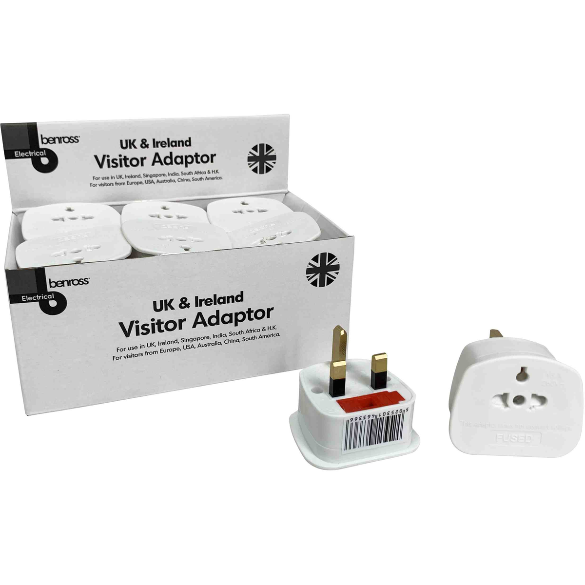 Benross Visitor Travel Adaptor Plug - White | 463366 from Benross - DID Electrical