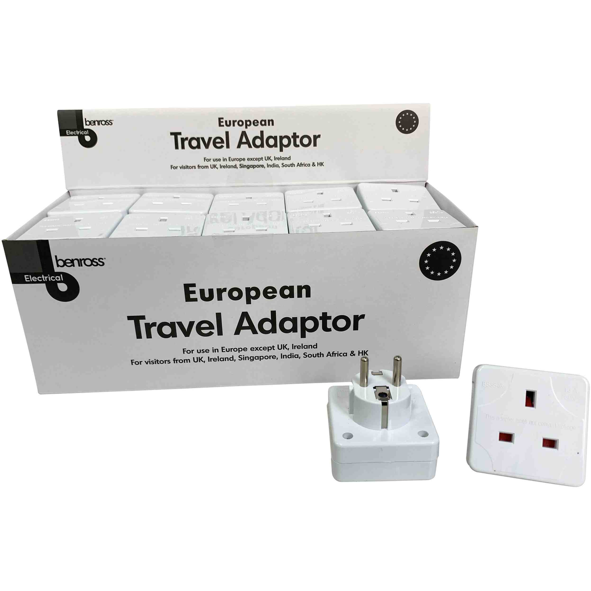 Benross Euro Travel Adaptor - White | 464462 from Benross - DID Electrical