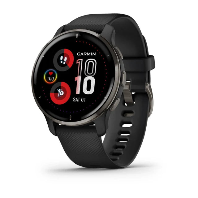 Garmin Venu 2 Plus 43MM Smart Watch with Silicone Band - Stainless Steel &amp; Black | 49-GAR-010-02496-11 from Garmin - DID Electrical