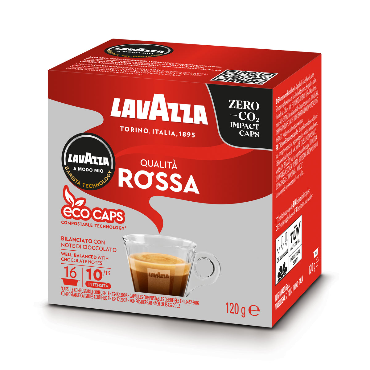 Lavazza 120g Qualita Rossa Dek Coffee Capsules - Pack of 16 | 8975 (7535501181116)