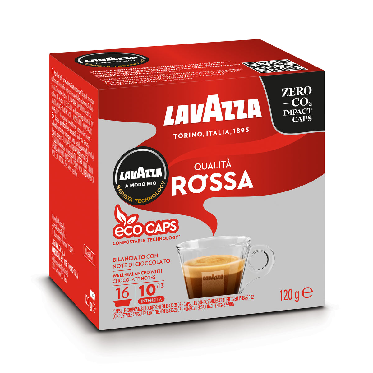 Lavazza 120g Qualita Rossa Dek Coffee Capsules - Pack of 16 | 8975 (7535501181116)