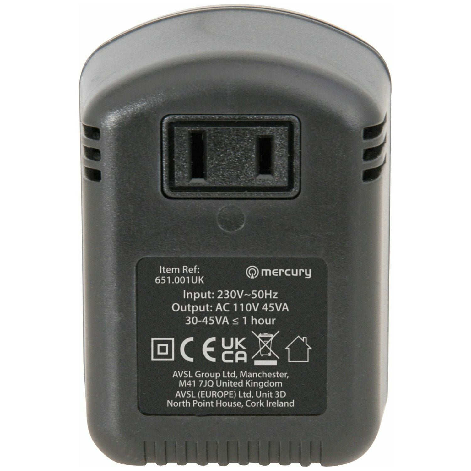 Mercury 45W Step-Down Voltage Converter - Black | 651001 (7549647093948)