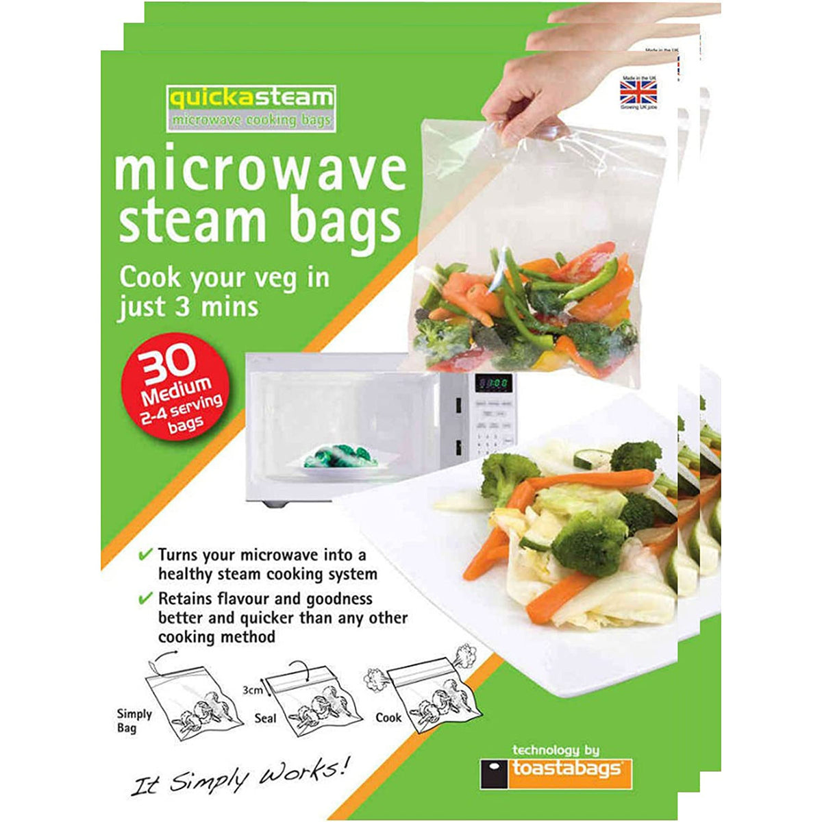 Toastabags Microwave Steam Bags - Pack of 30 | 675807 from Toastabags - DID Electrical