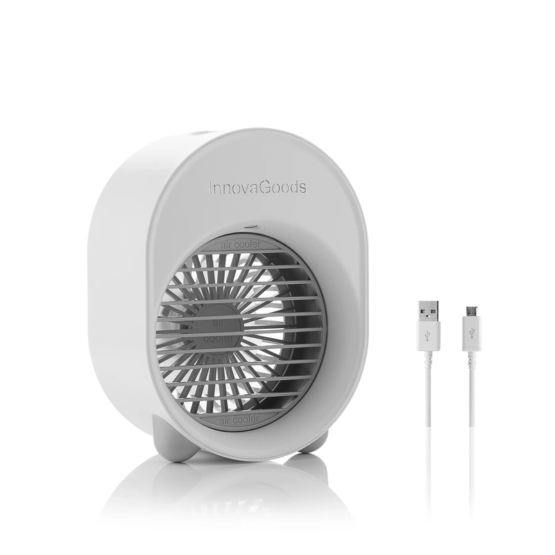 InnovaGoods Mini Ultrasound Air Cooler-Humidifier with LED Koolizer - White & Grey | 821555 from Innovagoods - DID Electrical
