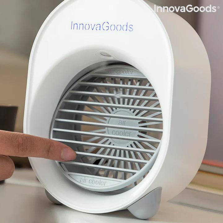 InnovaGoods Mini Ultrasound Air Cooler-Humidifier with LED Koolizer - White &amp; Grey | 821555 from Innovagoods - DID Electrical
