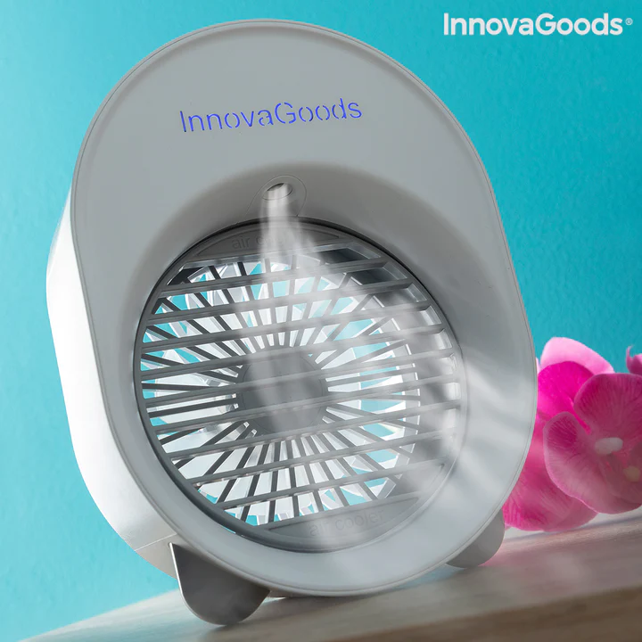 InnovaGoods Mini Ultrasound Air Cooler-Humidifier with LED Koolizer - White &amp; Grey | 821555 from Innovagoods - DID Electrical