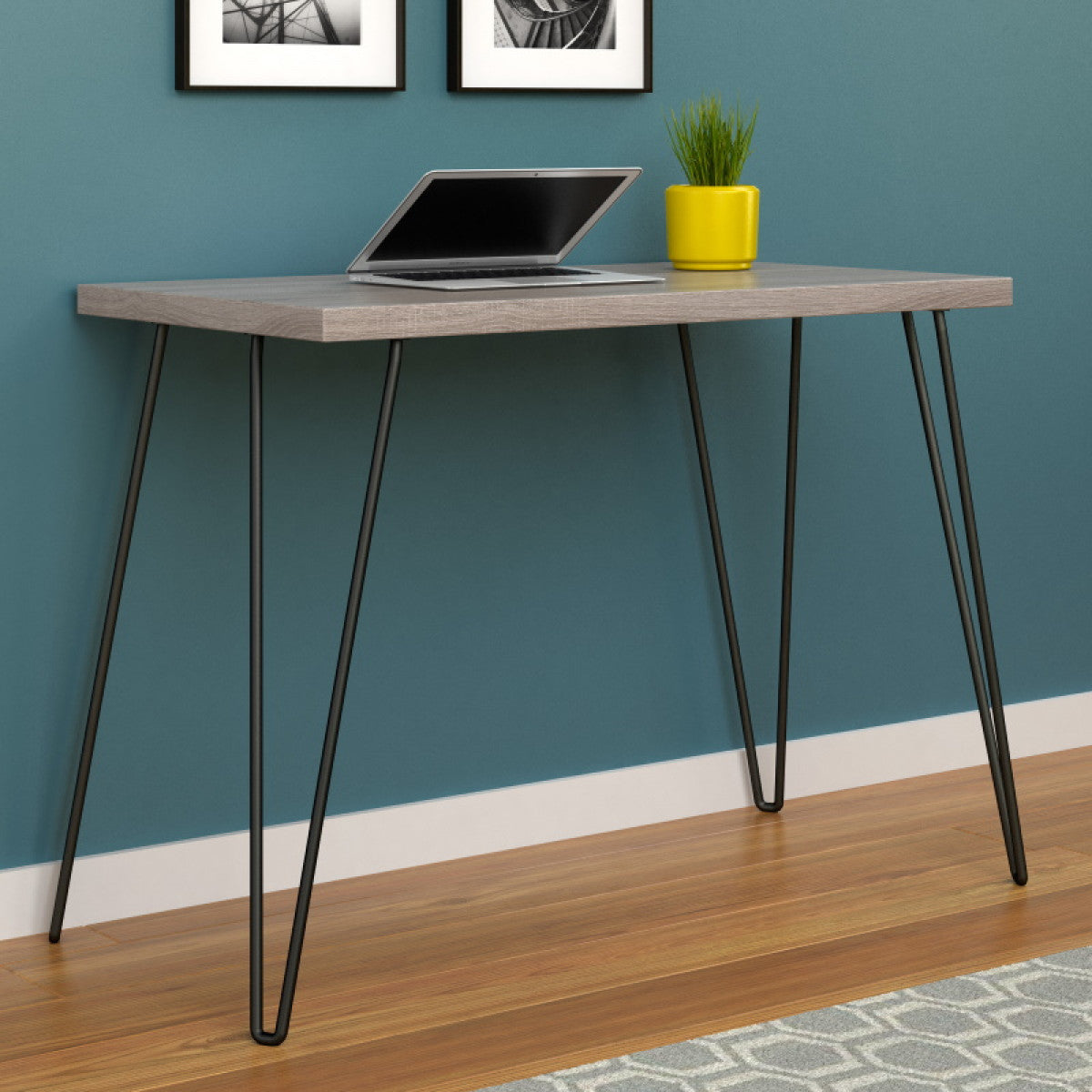 Home Owen Retro Distressed Home Office Desk - Grey Oak | 9851296PCOMUK from Dorel Home - DID Electrical
