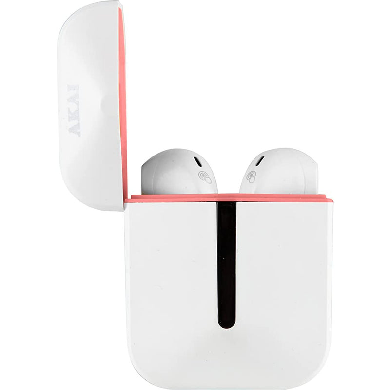 Akai In-Ear True Wireless Stereo Bluetooth Earbuds - White & Coral | A61058COR from Akai - DID Electrical