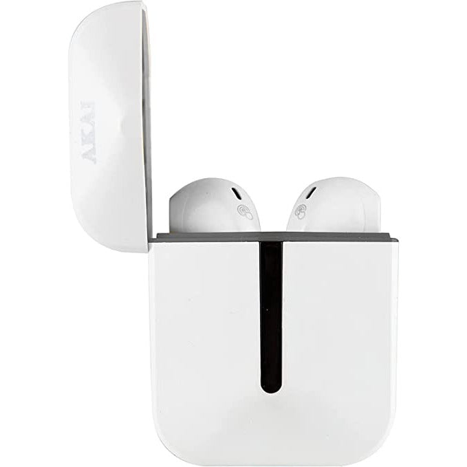 Akai In-Ear True Wireless Stereo Bluetooth Earbuds - White &amp; Slate Grey | A61058SLT from Akai - DID Electrical