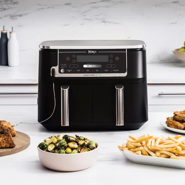 Ninja Foodi Max 2470W Dual Zone Air Fryer With Food Probe Smart Cook System- Black | AF451UK from Ninja - DID Electrical