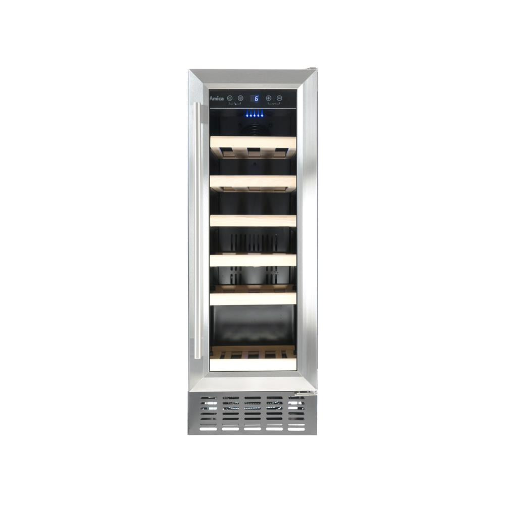 Amica 19 Bottle Freestanding Slimline Wine Cooler - Stainless Steel | AWC300SS from Amica - DID Electrical