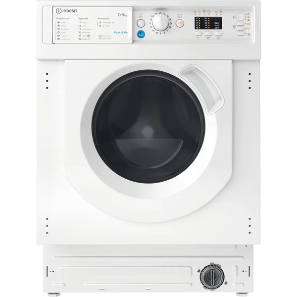 Indesit 7KG/5KG 1200 RPM Spin Integrated Washer Dryer - White | BIWDIL75125UKN from Indesit - DID Electrical