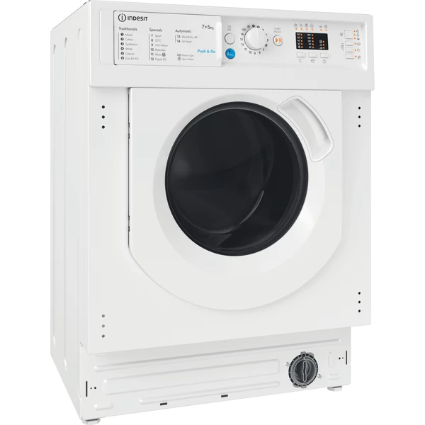 Indesit 7KG/5KG 1200 RPM Spin Integrated Washer Dryer - White | BIWDIL75125UKN from Indesit - DID Electrical