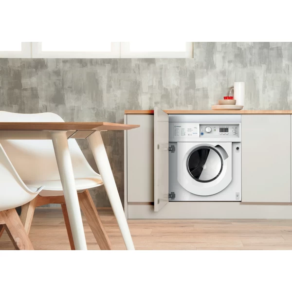 Indesit 7KG/5KG 1200 RPM Spin Integrated Washer Dryer - White | BIWDIL75125UKN from Indesit - DID Electrical