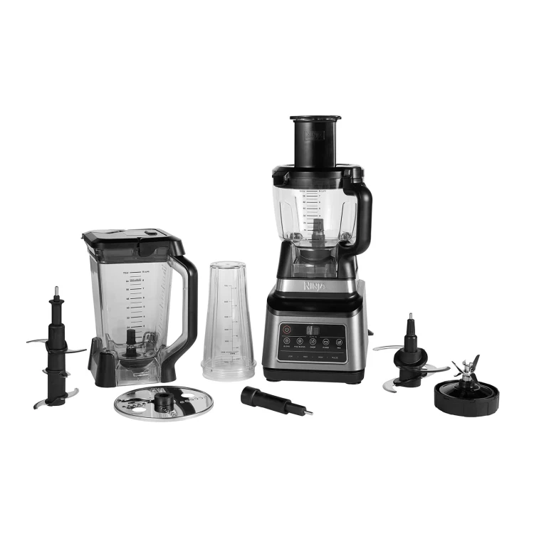 Ninja 1200W 3-in-1 Food Processor with Auto IQ - Black & Silver | BN800UK (7670678814908) ()