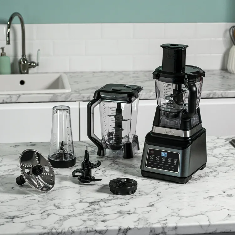 Ninja 1200W 3-in-1 Food Processor with Auto IQ - Black & Silver | BN800UK (7670678814908)