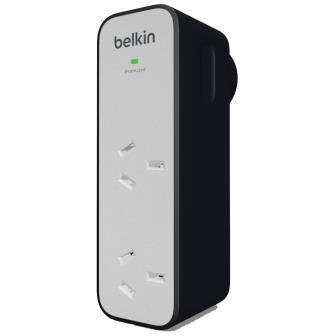 Belkin 2 Way Travel Surge Protector - Black & Grey | BST200AF from Belkin - DID Electrical