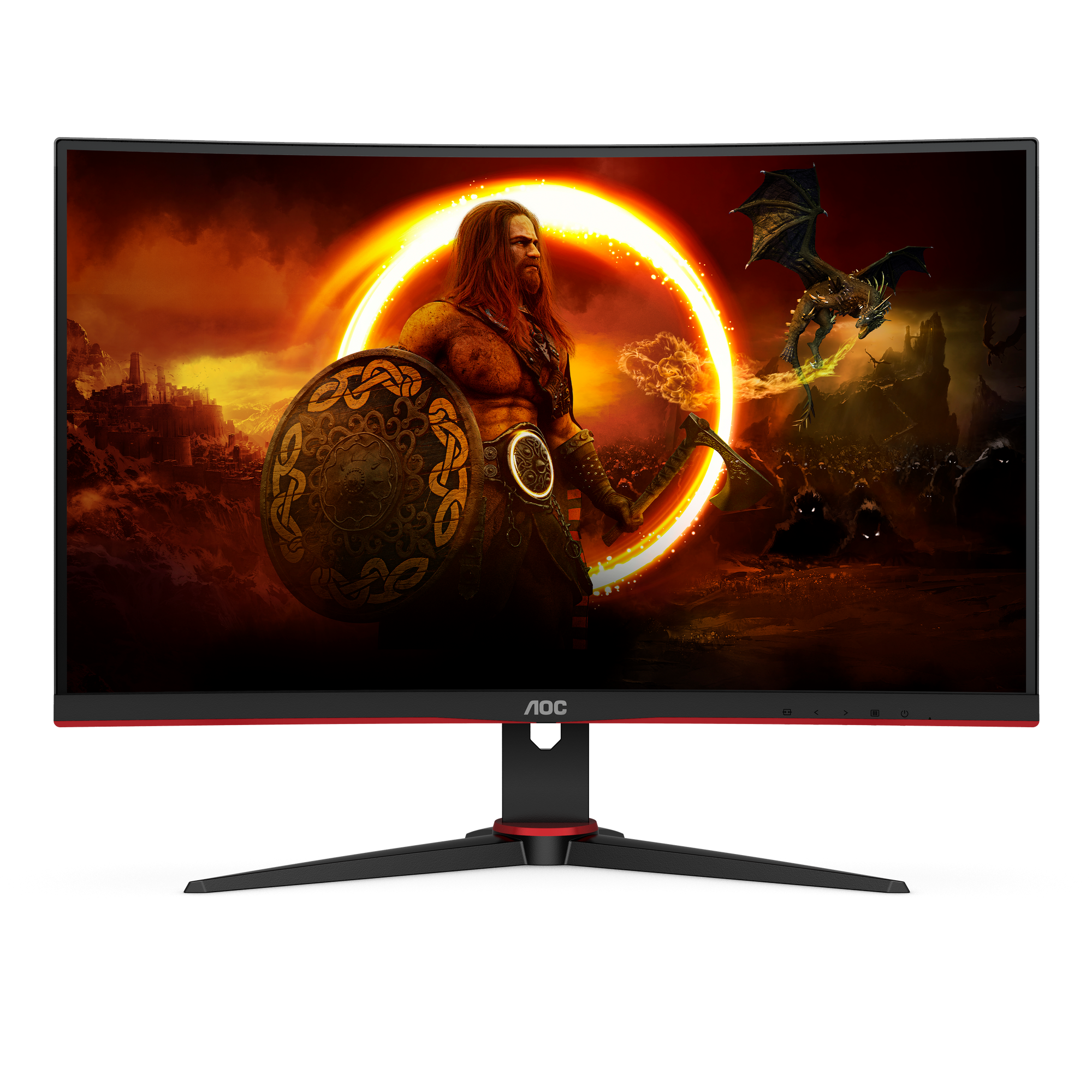 AOC 27" FHD Curved Gaming Monitor - Black & Red | C27G2ZE/BK from AOC - DID Electrical
