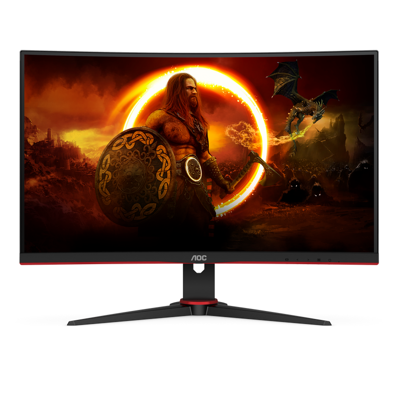 AOC 27" FHD Curved Gaming Monitor - Black & Red | C27G2ZE/BK from AOC - DID Electrical