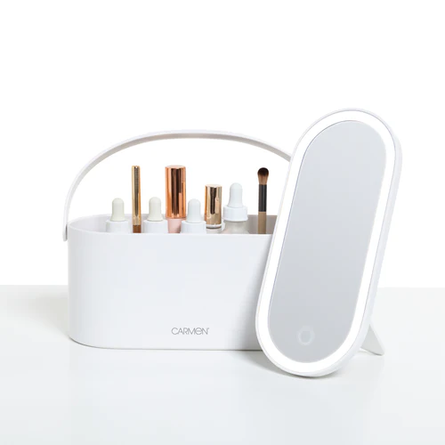 Carmen Portable LED Make Up Mirror with Case - White | C81167WHT from Carmen - DID Electrical