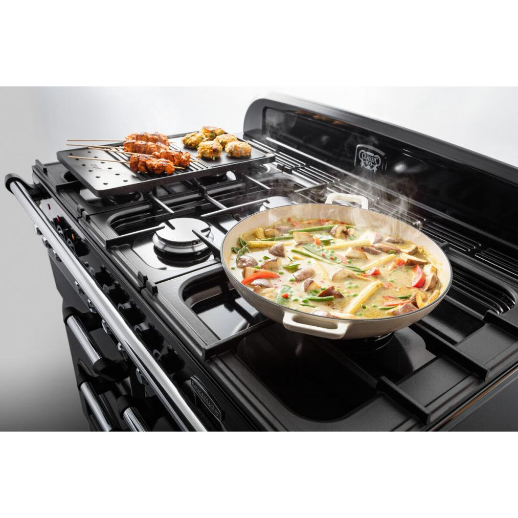 Rangemaster Classic Deluxe 110CM Dual Fuel Range Cooker - Black | CDL110DFFBL/C from Rangemaster - DID Electrical
