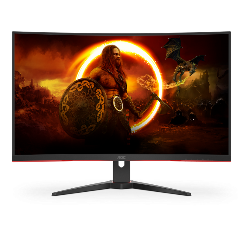 AOC 31.5" QHD LCD Curved Gaming Monitor - Black & Red | CQ32G2SE/BK from AOC - DID Electrical