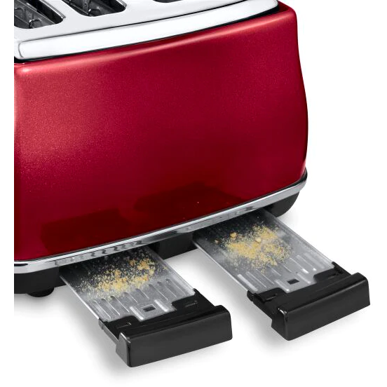 DeLonghi Icona Micalite 1800W 4 Slice Toaster - Red | CTOM4003R from DeLonghi - DID Electrical