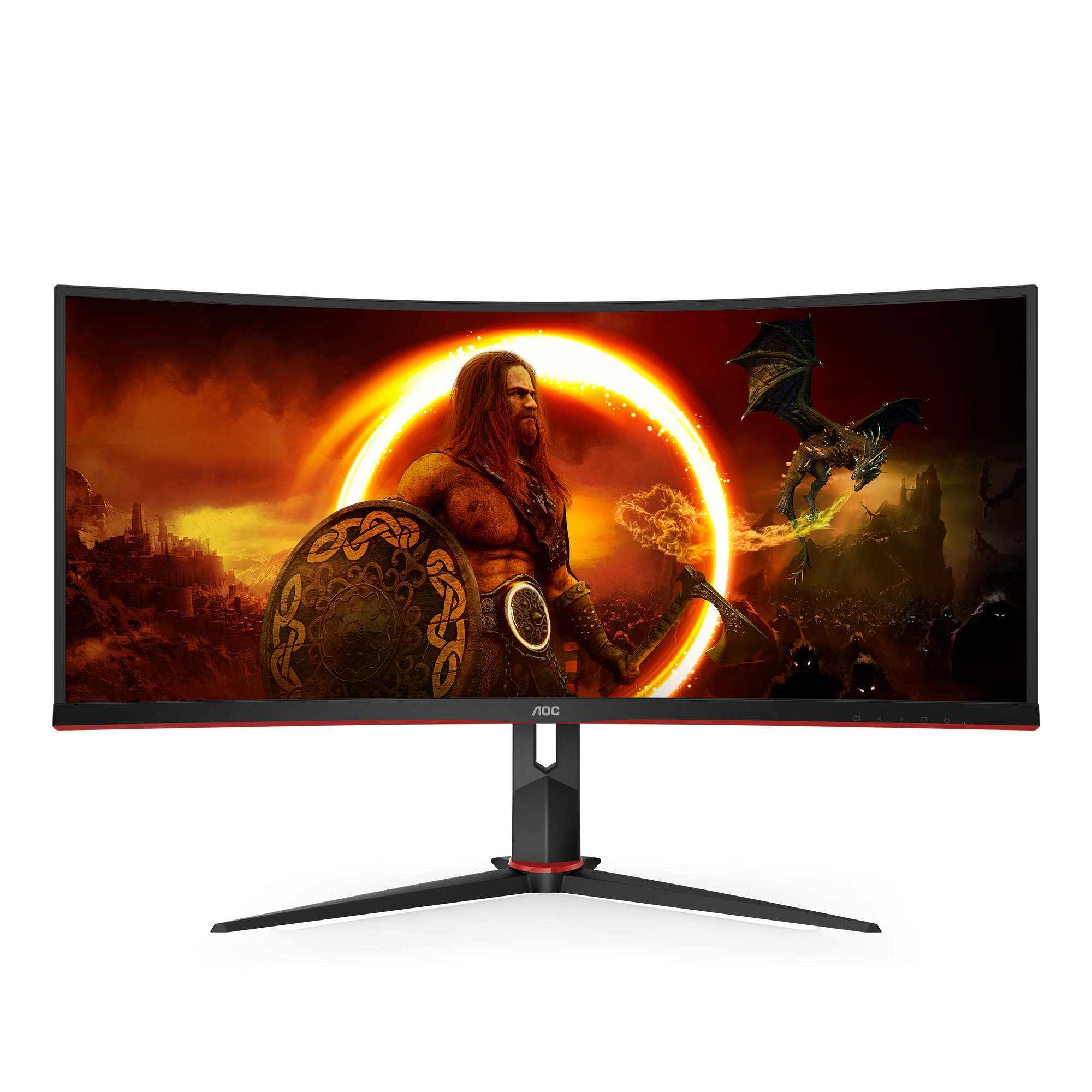 AOC 34" FHD Curved Gaming Monitor - Black & Red | CU34G2X/BK from AOC - DID Electrical