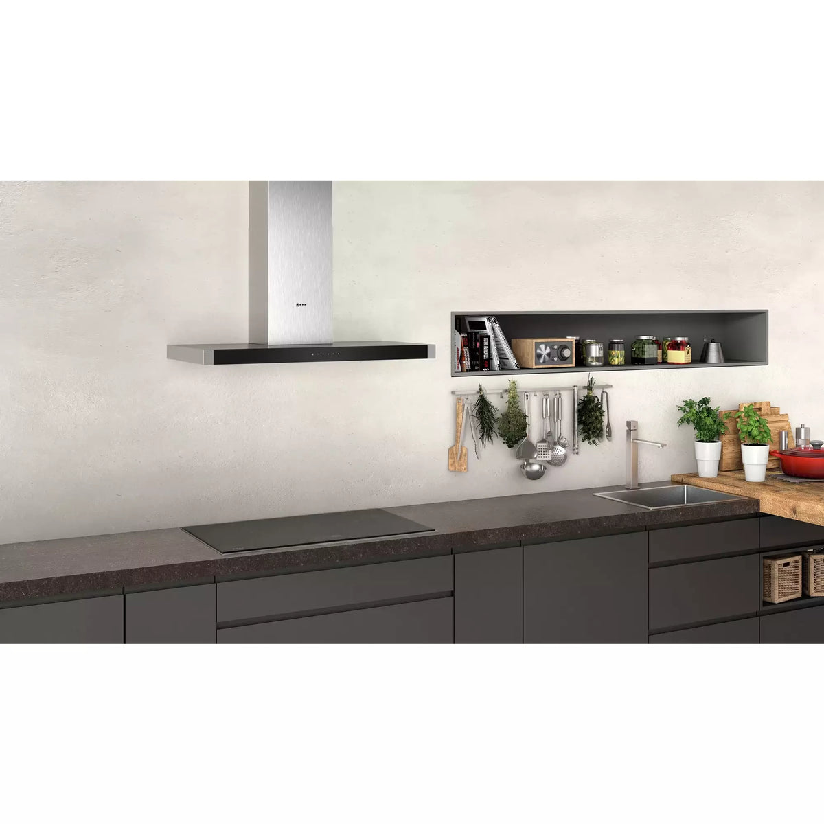 Neff N50 90cm Wall-Mounted Cooker Hood - Stainless Steel | D94BHM1N0B from Neff - DID Electrical