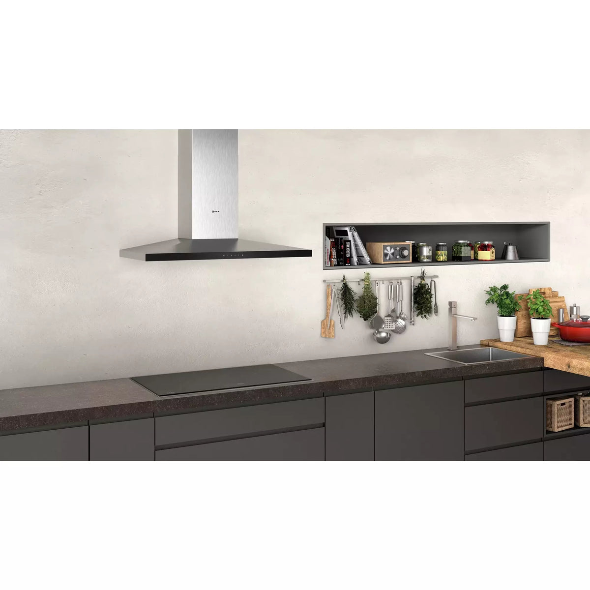 Neff N50 90cm Wall-Mounted Cooker Hood - Stainless Steel | D94QFM1N0B from Neff - DID Electrical