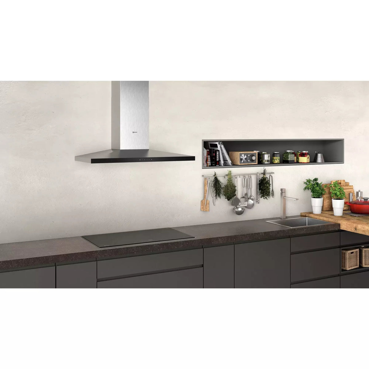 Neff N50 90cm Chimney Cooker Hood - Stainless Steel | D94QFM1N0B from Neff - DID Electrical