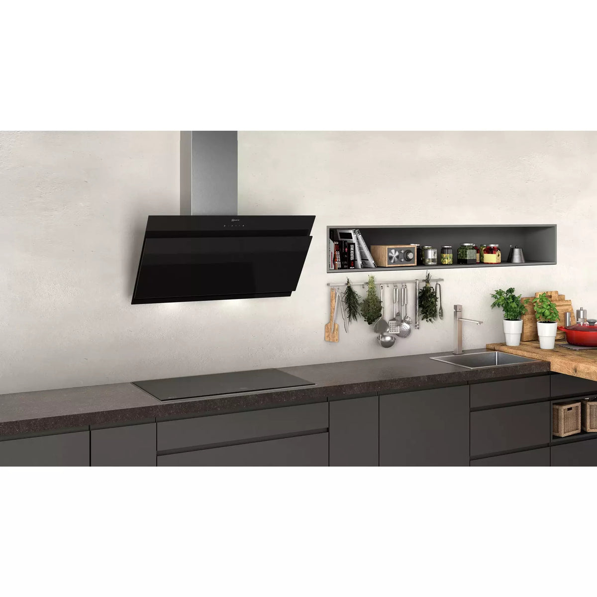 Neff N50 90cm Wall-mounted Cooker Hood - Black | D95IHM1S0B from Neff - DID Electrical