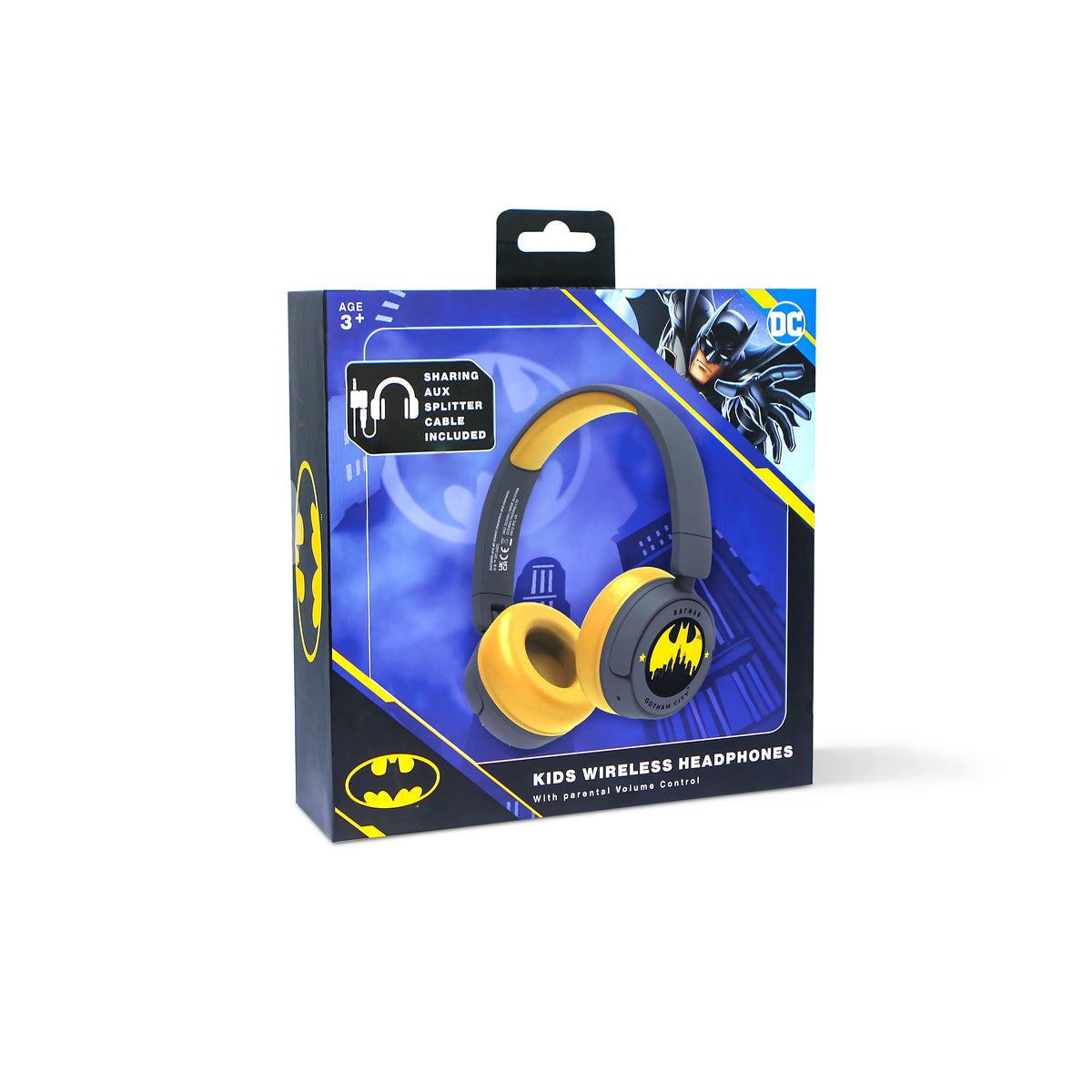 OTL DC Comics Batman Gotham City Kids On-Ear Wireless Headphone - Black &amp; Yellow | DC0984 from OTL - DID Electrical