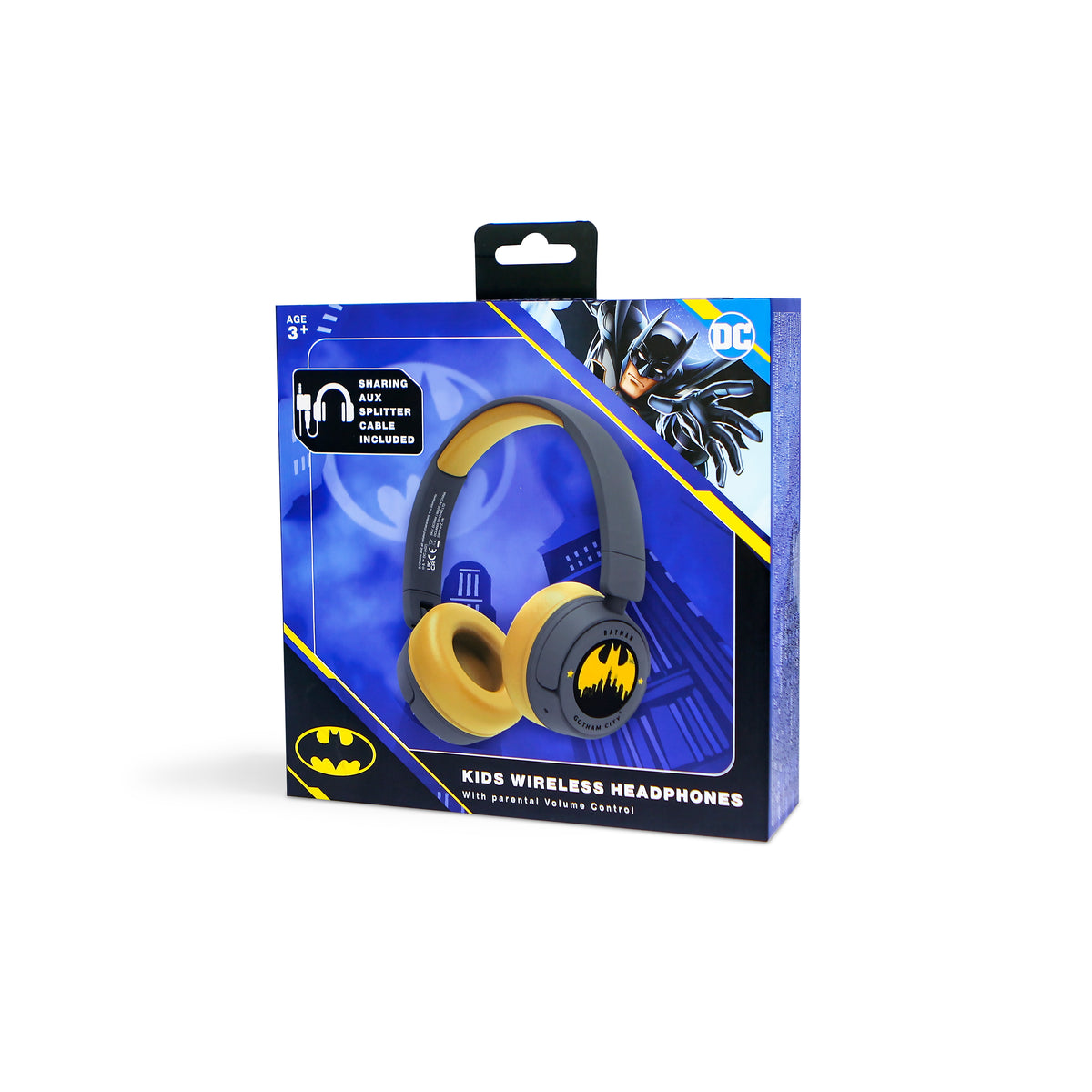 OTL DC Comics Batman Gotham City Kids On-Ear Wireless Headphone - Black &amp; Yellow | DC0984 from OTL - DID Electrical