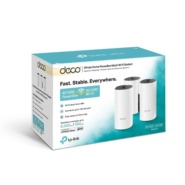 TP Link AC1200 + AV1000 Whole Home Hybrid Mesh Wi-Fi System - Pack of 3 - White | DECOP93PACK from TP Link - DID Electrical