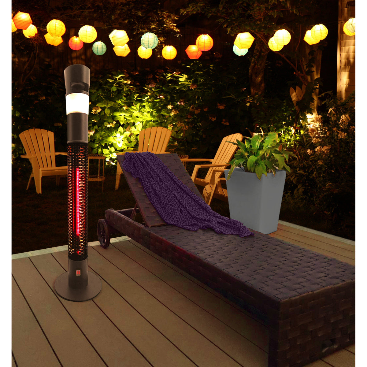 Dimplex Electric 1500W 360° Outdoor Electric Patio Heater with Bluetooth speaker -  White | DX360BOPH from Dimplex - DID Electrical