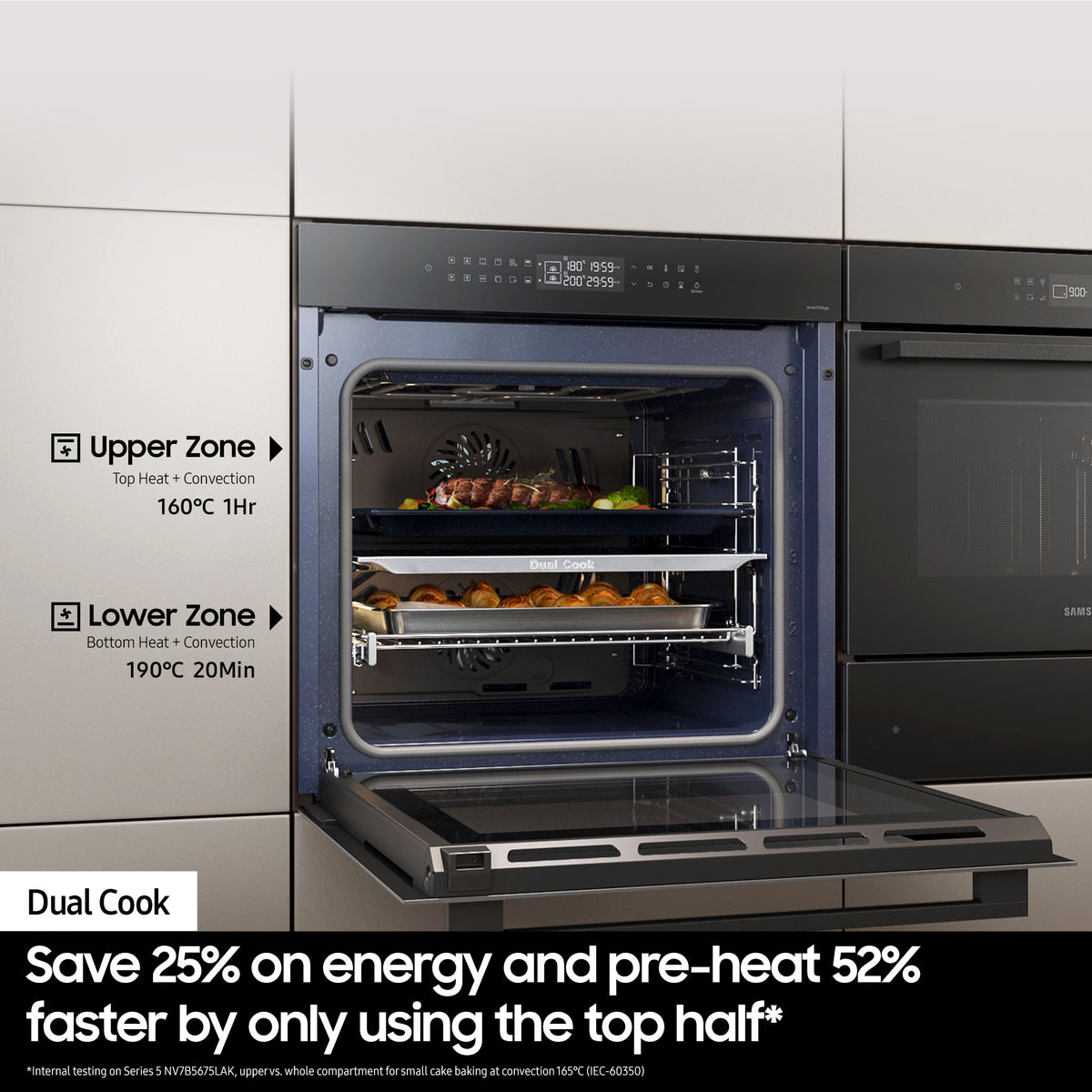 Samsung Series 5 76L Electric Smart Oven with Dual Cook Flex & Air Fry - Stainless Steel | NV7B5755SAS/U4 from Samsung - DID Electrical