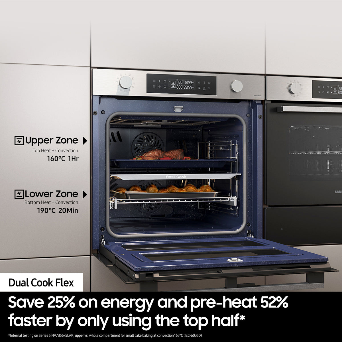Samsung Series 4 76L Electric Smart Oven with Dual Cook - Black | NV7B4355VAK/U4 from Samsung - DID Electrical