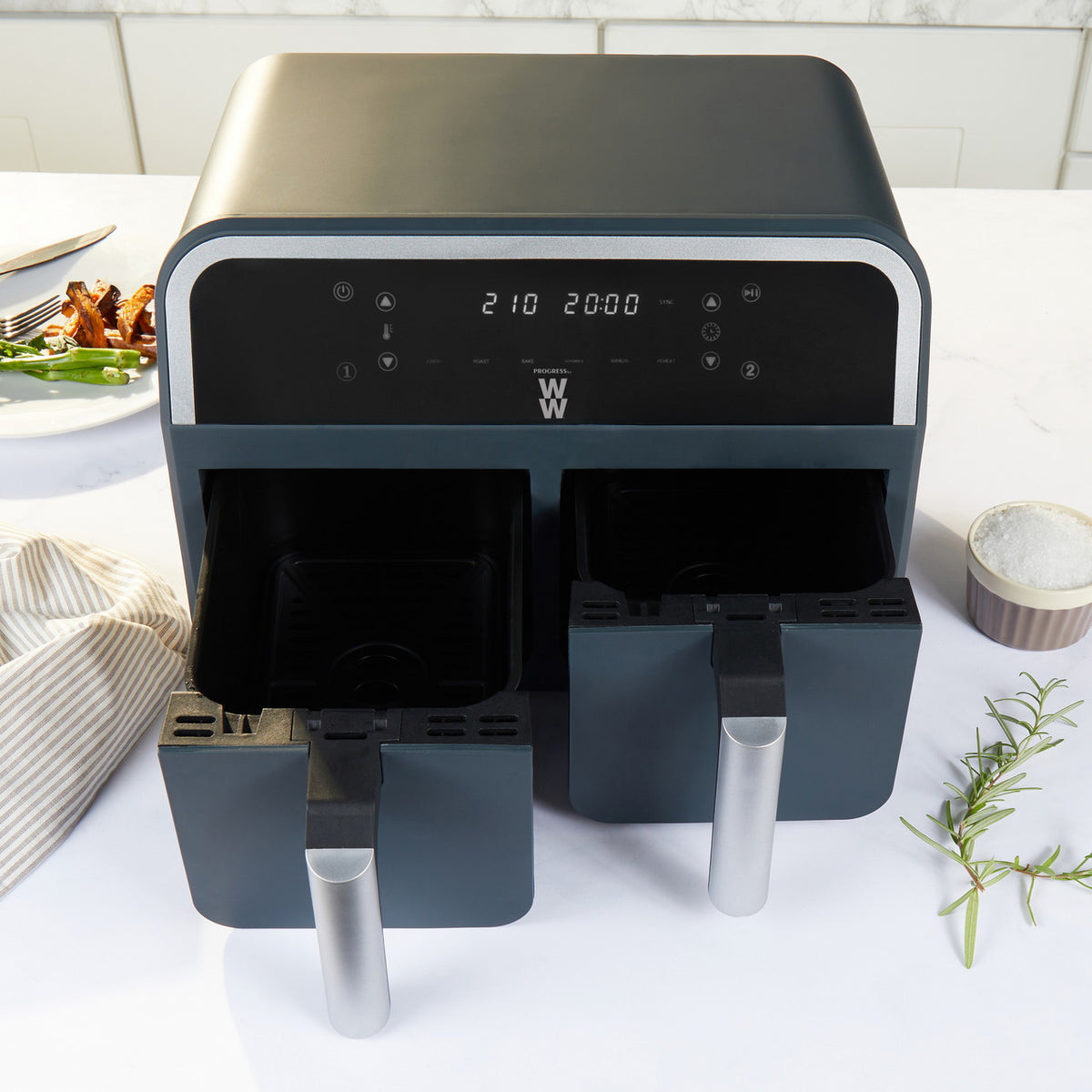 Progress 7.4L 2400W Dual Air Fryer - Black | EK5315WW from Progress - DID Electrical